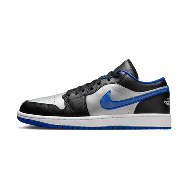 Air Jordan 1 Low Black Game Royal Metallic Platinum - 553558-007 - View 1 | Next Step