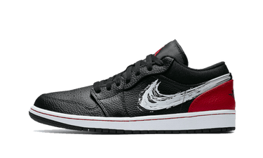 Air Jordan 1 Low Brushstroke Swoosh Black - DA4659-001 - View 1 | Next Step