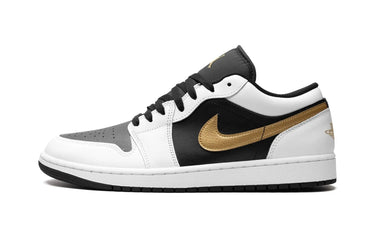 Air Jordan 1 Low White Black Metallic Gold Swoosh - 553558-172 - View 1 | Next Step