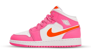 Air Jordan 1 Mid Pinksicle Safety Orange (GS) - DX3240-681 - View 1 | Next Step