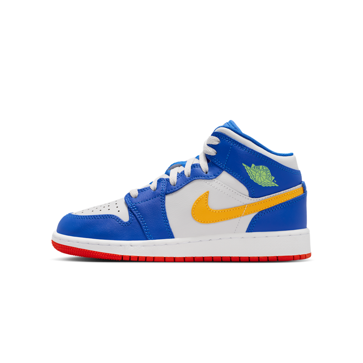 Air Jordan 1 Mid Racer Blue Red Gold