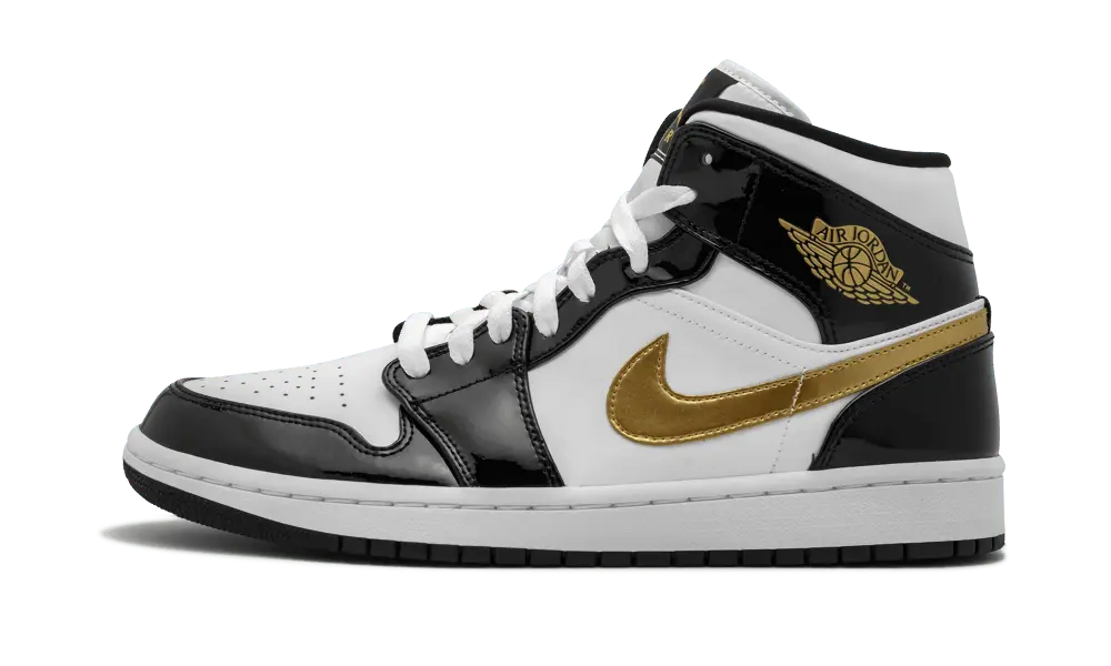Black gold patent leather jordan 1 outlet