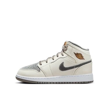 Air Jordan 1 Mid SE Sail Metallic Gold Flat Pewter - FB9899-100 - View 1 | Next Step