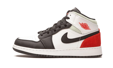 Air Jordan 1 Mid SE White Black Red Spruce (GS) - BQ6931-100 - View 1 | Next Step