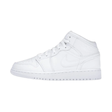 Air Jordan 1 Mid Triple White Tumbled Leather - 554725-130 - View 1 | Next Step
