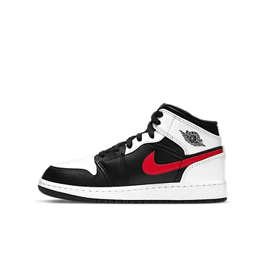 Air Jordan 1 Mid White Black Chile Red - 554725-075 - View 1 | Next Step