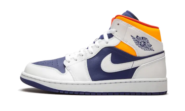Air Jordan 1 Mid White Laser Orange Deep Royal Blue - 554725-131 - View 1 | Next Step