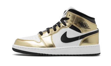 Air Jordan 1 Mid White Metallic Gold - DC1420-700-DC1419-700 - View 1 | Next Step