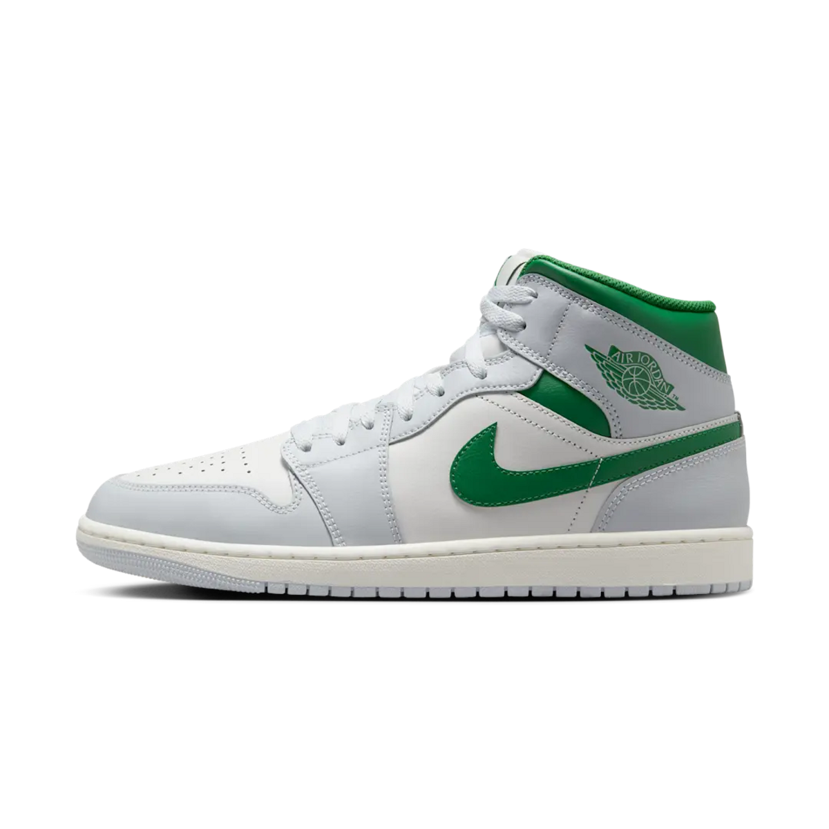 Air Jordan 1 Mid White Pure Platinum Pine Green