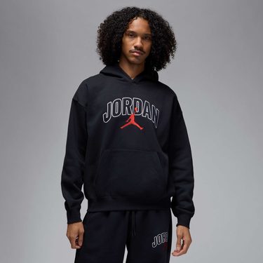 Air Jordan Brooklyn Fleece Oversized Pullover Hoodie Black/Gym Red - IB7241-010 - View 1 | Next Step