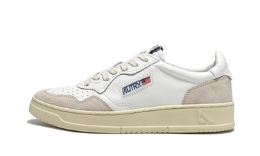 Autry Medalist Leather Low White Beige Suede - AULW-LS33 - View 1 | Next Step