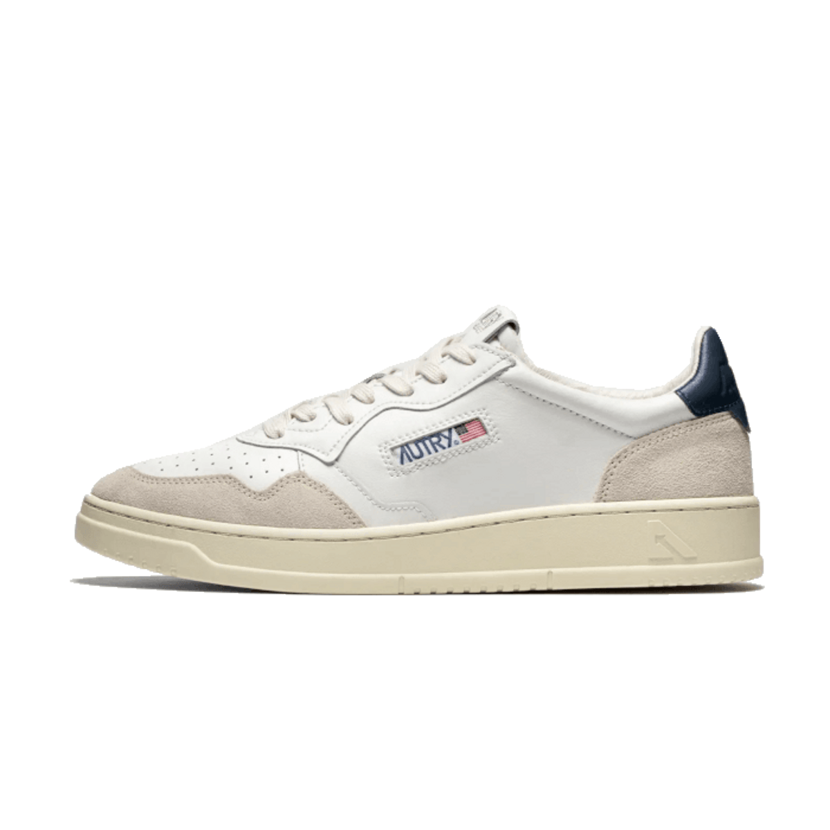Autry Medalist Leather Low White Blue (Women's)