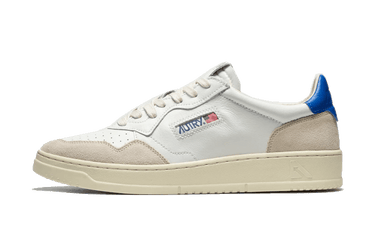Autry Medalist Leather Suede Low White Azure Beige - AULM-LS49 - View 1 | Next Step