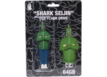 BAPE A Bathing Ape Shark Seijin 64 GB USB Flash Drive Green - 1J80-182-005 - View 1 | Next Step
