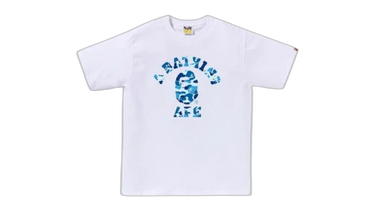 BAPE ABC Camo College (SS25) Tee White/Blue - 1K80110005WH9 - View 1 | Next Step