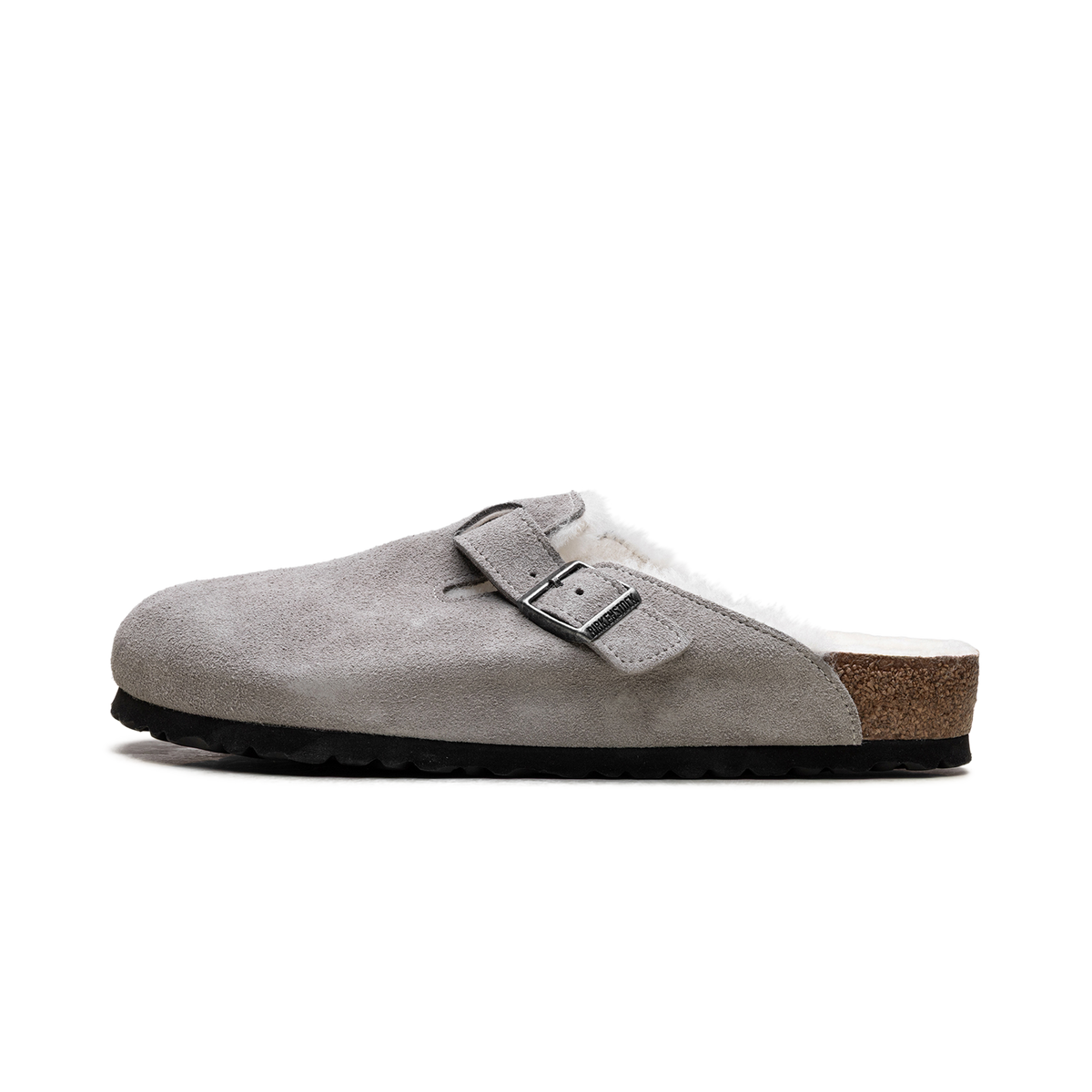 Birkenstock Boston Shearling Suede Stone Coin