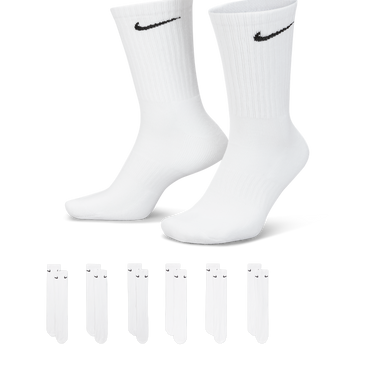 Nike Everyday Cushioned Crew Socks (6 Pairs) White/Black