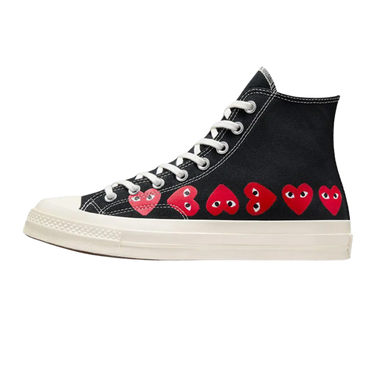 Converse Chuck Taylor All Star 70 Hi Comme des Garcons PLAY Multi-Heart Black - A08147C/AZ-K127-001-1 - View 1 | Next Step