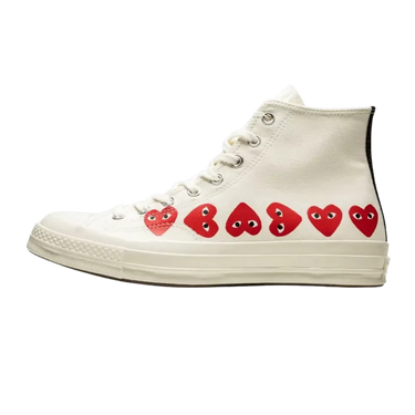 Converse Chuck Taylor All Star 70 Hi Comme des Garcons PLAY Multi-Heart White - 162972C - View 1 | Next Step