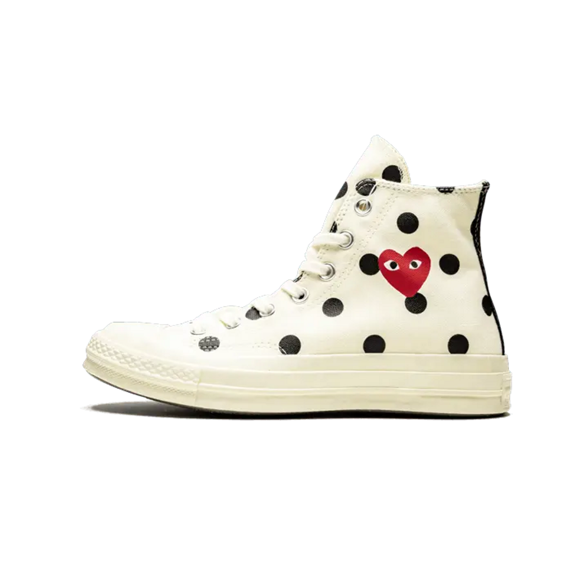 Converse Chuck Taylor All Star 70 Hi Comme des Garcons PLAY Polka Dot White