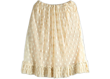 Dries Van Noten Women's Large Polka Dot Mesh Skirt Ecru - 261-010893-3291-005 - View 1 | Next Step