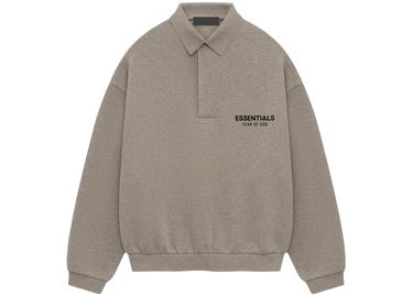 Fear of God Essentials Fleece Polo Heather Gray - 192HO244399F - View 1 | Next Step