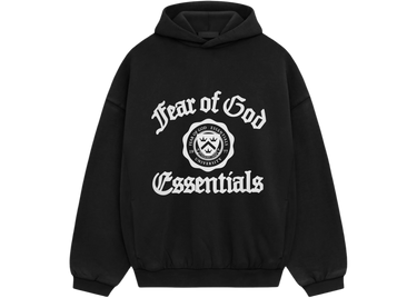 Fear of God Essentials Heavy Fleece Vintage Shrunken Hoodie Black - 192HO246210F - View 1 | Next Step