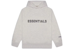 Fear of God Essentials Hoodie Applique Logo FW20 Heather Oatmea