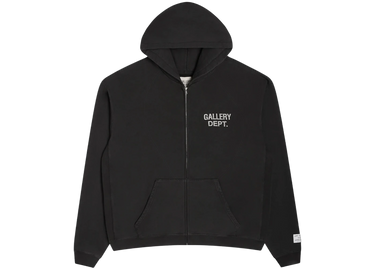 Gallery Dept. 90s Full Zip Hoodie Black - gallery-dept-90s-full-zip-hoodie-black - View 1 | Next Step