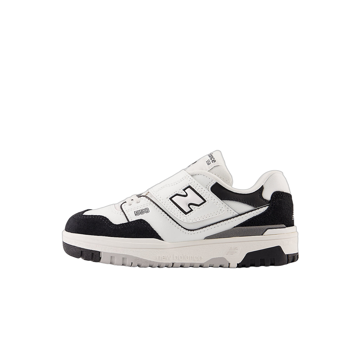 New Balance 550 Bungee Lace White Black Rain Cloud (PS)