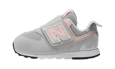 New Balance 574 Hook and Loop Rain Cloud Pink Haze (TD) - NW574PK - View 1 | Next Step