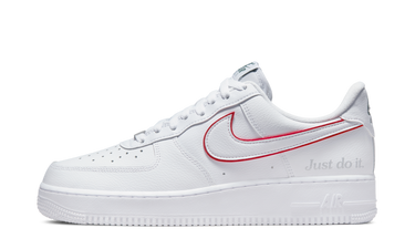 Nike Air Force 1 Low Just Do It White Noble Green Metallic Silver University Red - DQ0791-100 - View 1 | Next Step