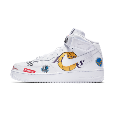 Nike Air Force 1 Mid Supreme NBA White - AQ8017-100 - View 1 | Next Step