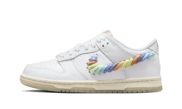 Nike Dunk Low SE Rainbow Lace Swoosh White - FN4861-100 - View 1 | Next Step