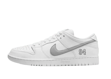 Nike SB Dunk Low Supreme 94 White Metallic Silver - HQ8487-100 - View 1 | Next Step
