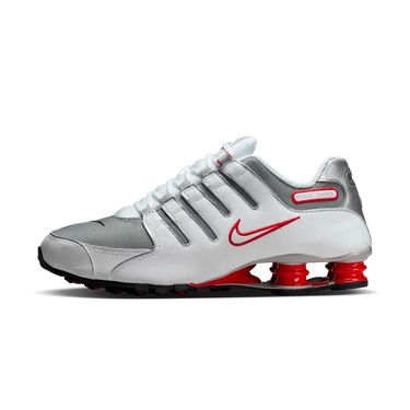 Nike Shox NZ White Red Metallic Silver - 378341-104 - View 1 | Next Step