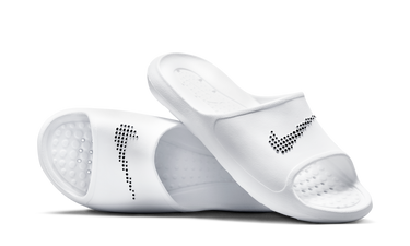 Nike Victori One Shower Slide White Polka Dot Swoosh - CZ5478-100 - View 1 | Next Step