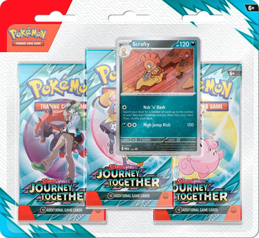 Pokémon TCG Journey Together: Scrafty 3-Pack Blister - 805586 - View 1 | Next Step