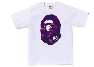 BAPE Color Camo Big Ape Head T-Shirt White Purple