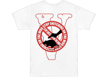 Pop Smoke x Vlone Stop Snitching T-Shirt White/Red