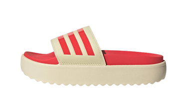 Adidas Adilette Platform Slides Warm Vanilla Semi Lucid Red