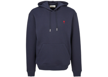 Ami Paris Hood Sweatshirt Navy Next Step