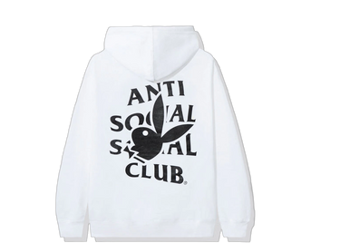 Anti Social Social Club Playboy Bunny Logo Hoodie White