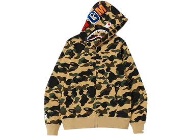 BAPE 1st Camo Shark WGM Full Zip Hoodie Yellow
