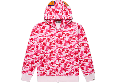 BAPE ABC Camo Shark Full Zip Hoodie Pink
