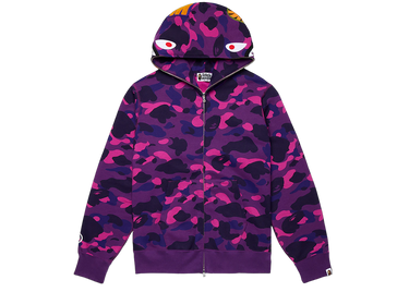 BAPE Color Camo Shark Full Zip Hoodie Purple