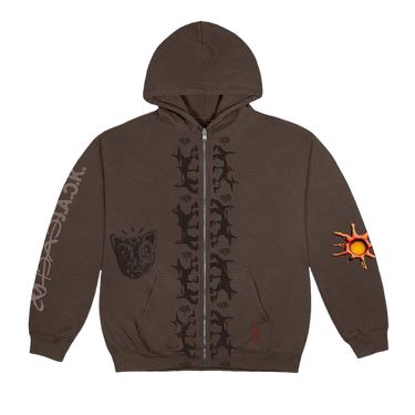 Cactus Jack by Travis Scott Reverse Dog Zip Up Hoodie Brown