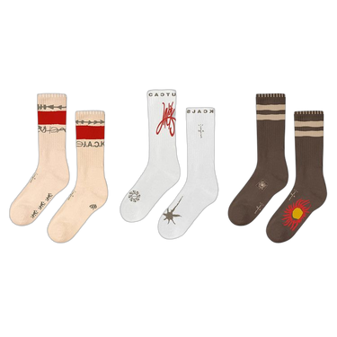 Cactus Jack by Travis Scott Reverse Jack Socks Trio Multicolor