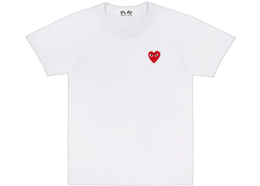Comme des Garcons Play Embroidered Red Heart T-shirt White Next Step