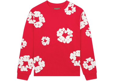 Denim Tears Long Sleeve Cotton Wreath T-shirt Red